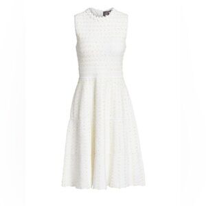 Lela Rose Cream and Yellow Textured Dress Size Small (2-4) $1,190